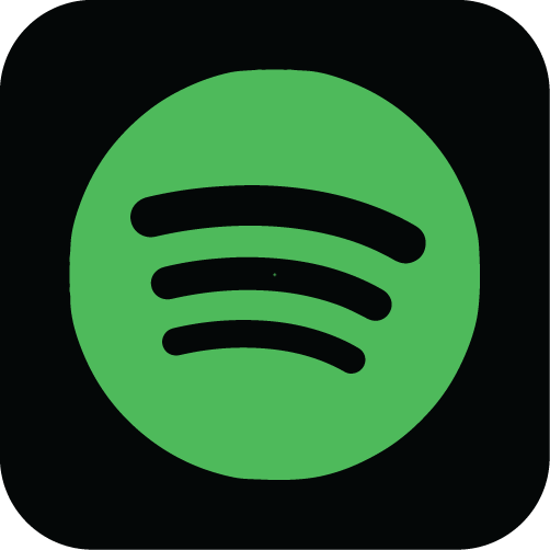 Black and green app icon for Spotify