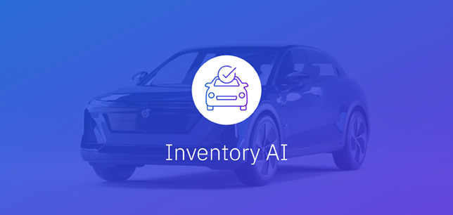 Vehicle with a purple overlay and the words "Inventory AI"